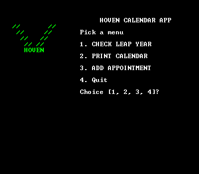 screenshot 1 of the menu of options